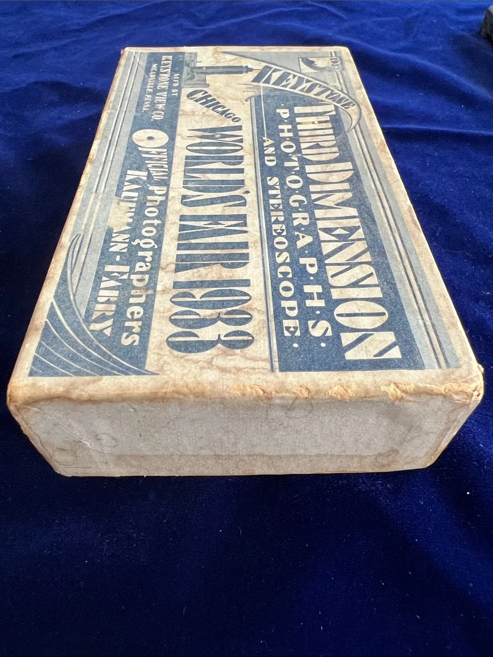 1933 Chicago World Fair, Stereo THIRD DIMENSION STEREOSCOPE- Black, Original Box